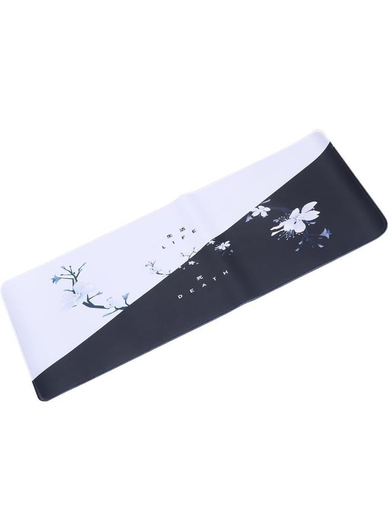 لوحة ماوس ألعاب يابانية باللونين الأبيض والأسود بقاعدة مضادة للانزلاق مقاس XL – إصدار السرعة | 80 × 30 سم - Image 1